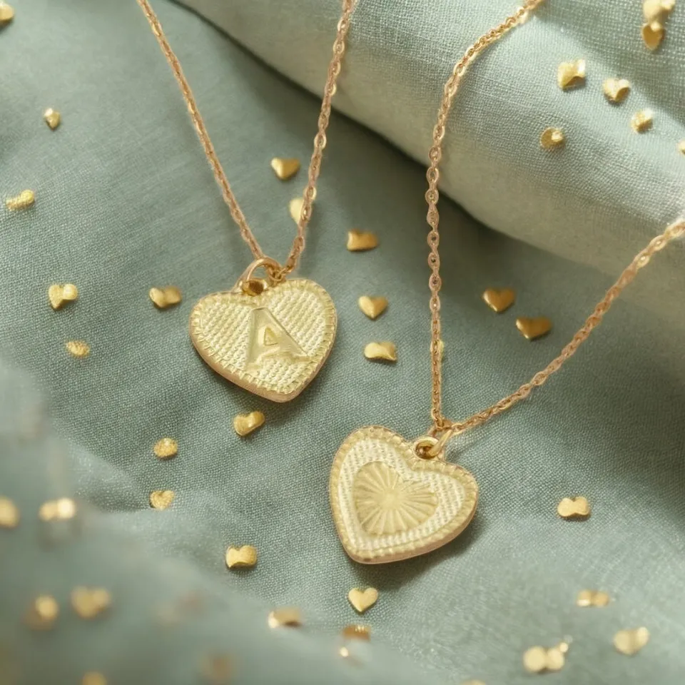 Joy by Corrine Smith Dotted Heart Initial Halskette Gold vergoldet