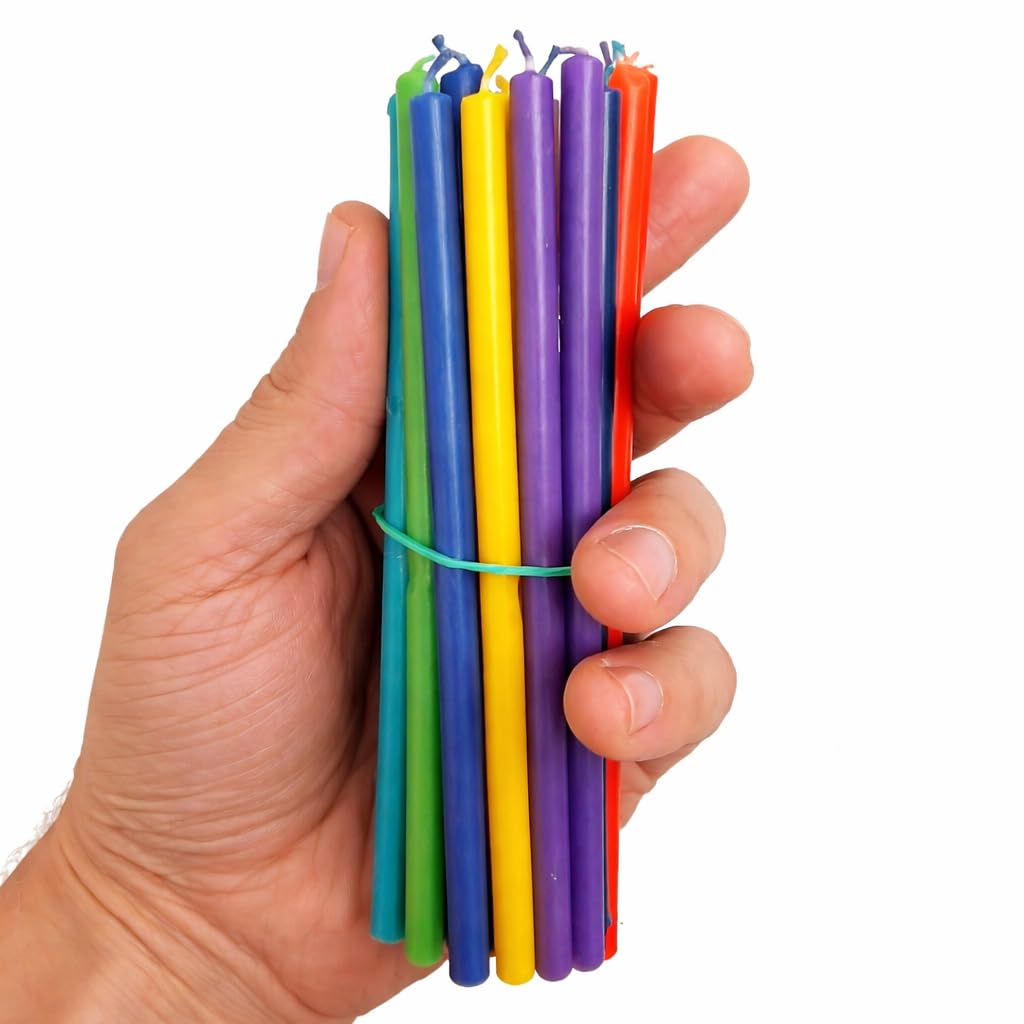 NKlaus Candles Chakra-Kerzen Set Paraffin 16 cm 49 Stück