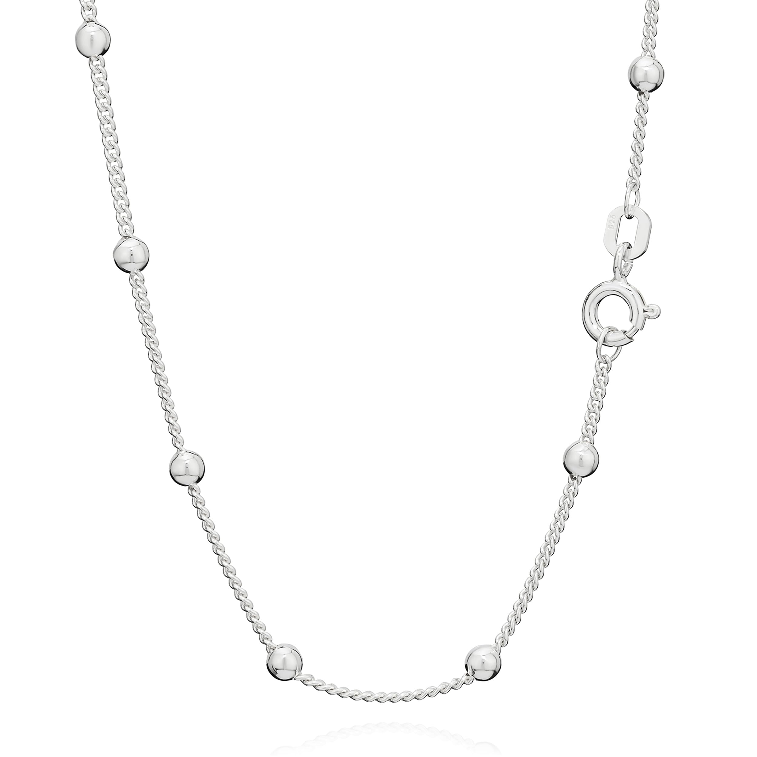 NKlaus Jewellery Panzerkette Kugeln 925 Silber Halskette 42cm