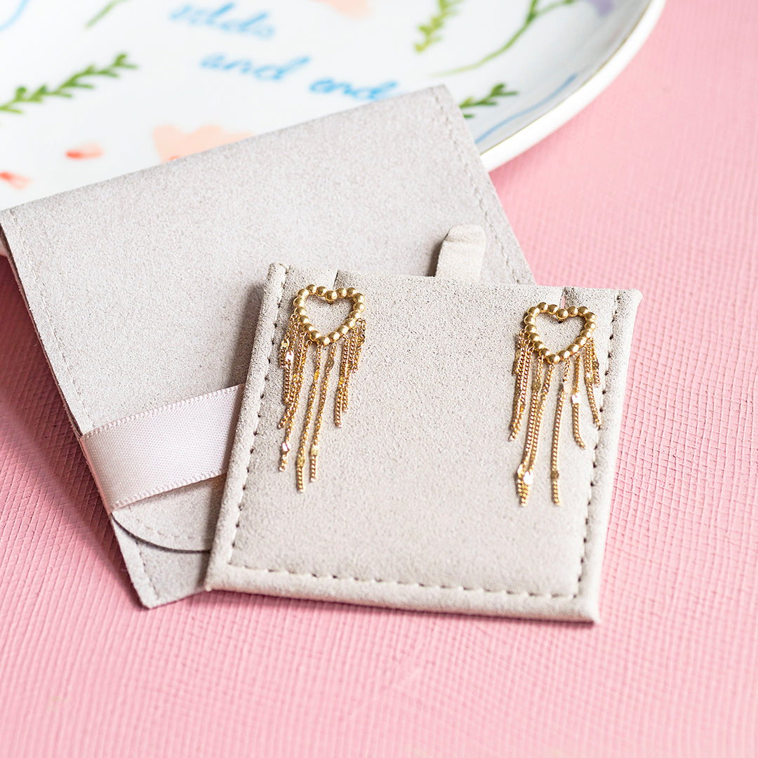 Joy by Corrine Smith Earrings Herz Ohrringe Gold Ketten 4 cm