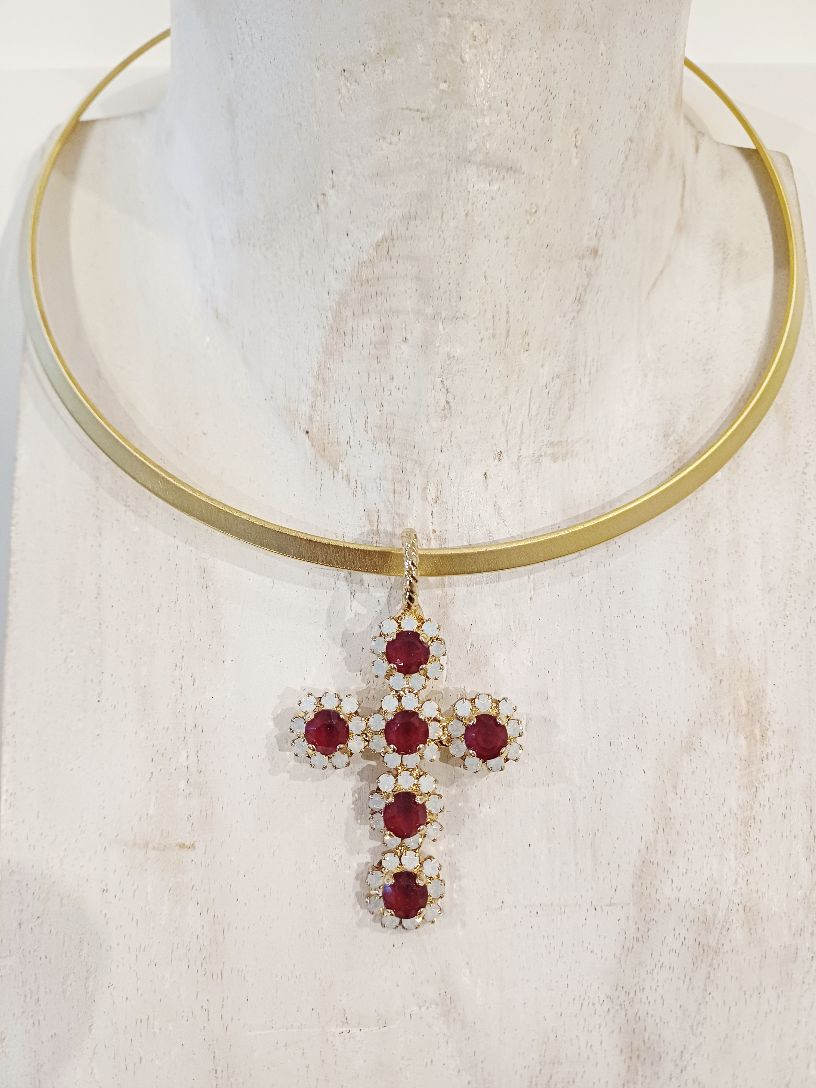 Alevá Bijoux Lulù Mini Kreuz Anhänger Gold