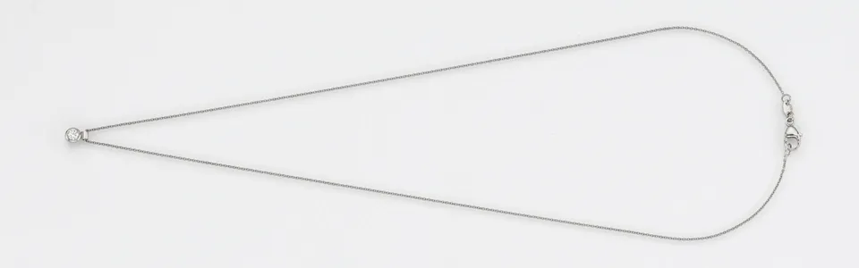 Eugen Rühle Solitär Anhänger 0,10ct 590 Weißgold 45 cm