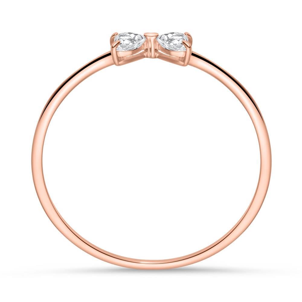 JEWLIX DR0524-R Damenring 585er Roségold Herz 0,16 ct