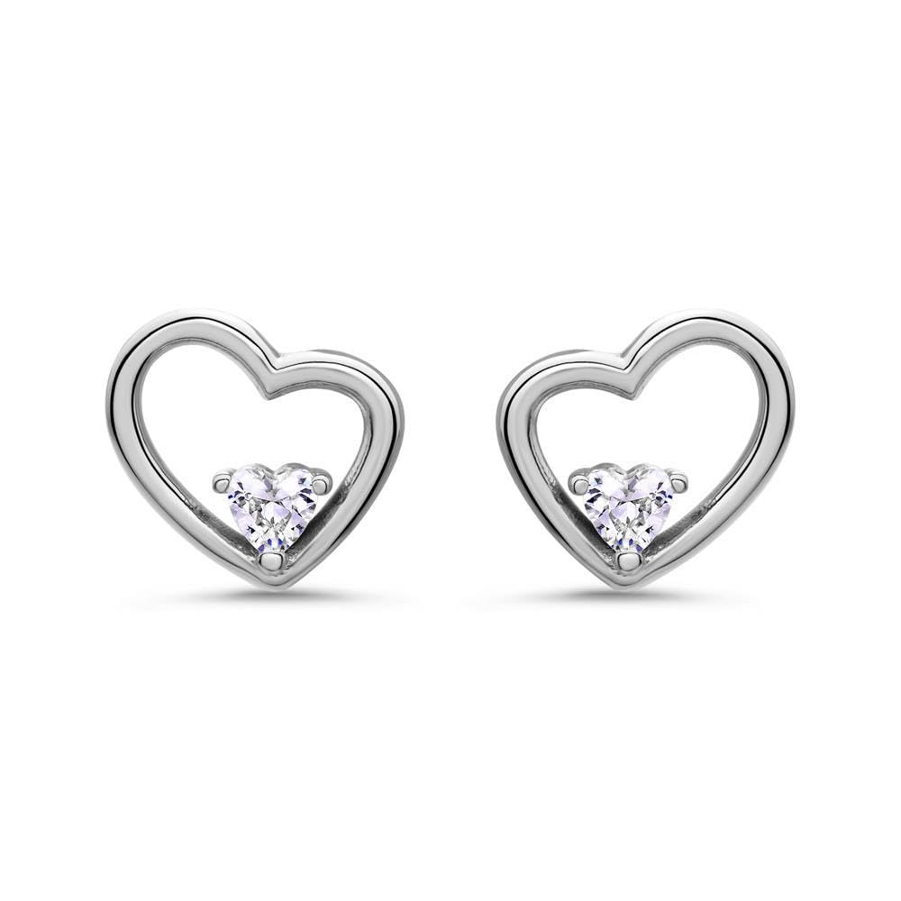 JEWLIX SE1073 Herz Ohrstecker Silber 925 Zirkonia