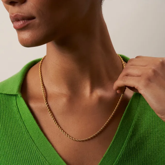 Stilnest Kordelkette 3,2 mm Gold Vermeil Silber 45 cm