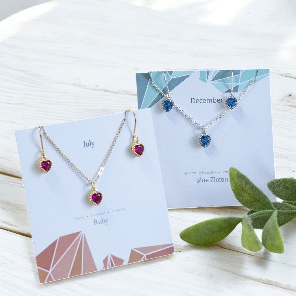 Joy by Corrine Smith Birthstone Hearts Schmuckset Gold Herz