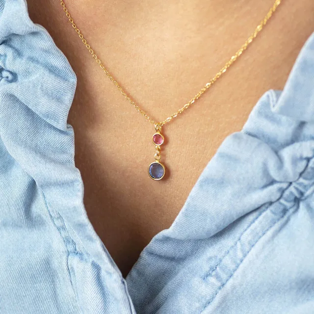 Joy by Corrine Smith Mother Child Birthstone Halskette Gold
