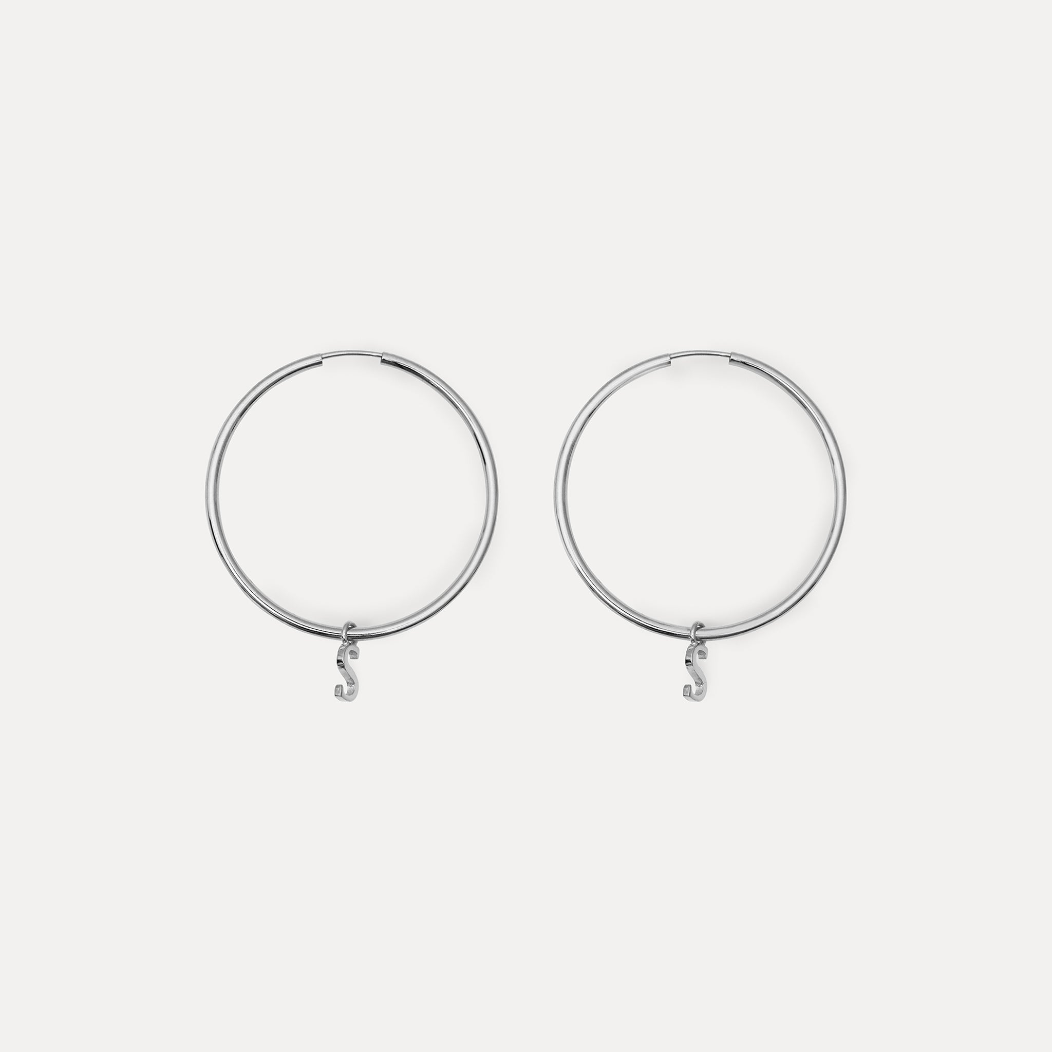 Stilnest Earrings Mini Initial Creolen Groß 24k Gold A