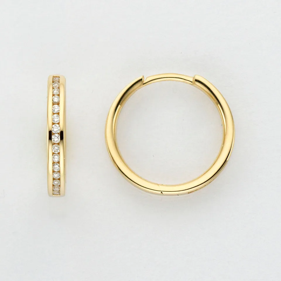 Eugen Rühle Ohrschmuck Creolen 590 Weißgold Diamant 0,14ct