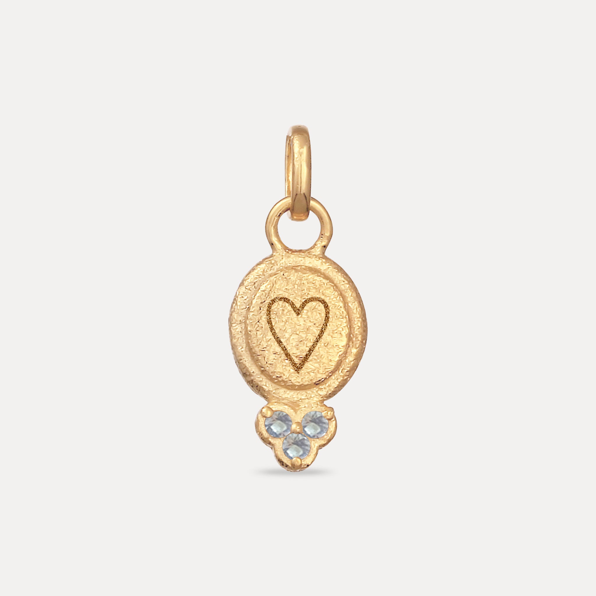 Stilnest Aquamarin Trinity Emblem Anhänger Gravierbar Vermeil