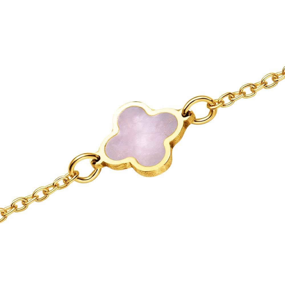 JEWLIX ID-Armbänder Damenarmband 585er Gold Blüten Perlmutt