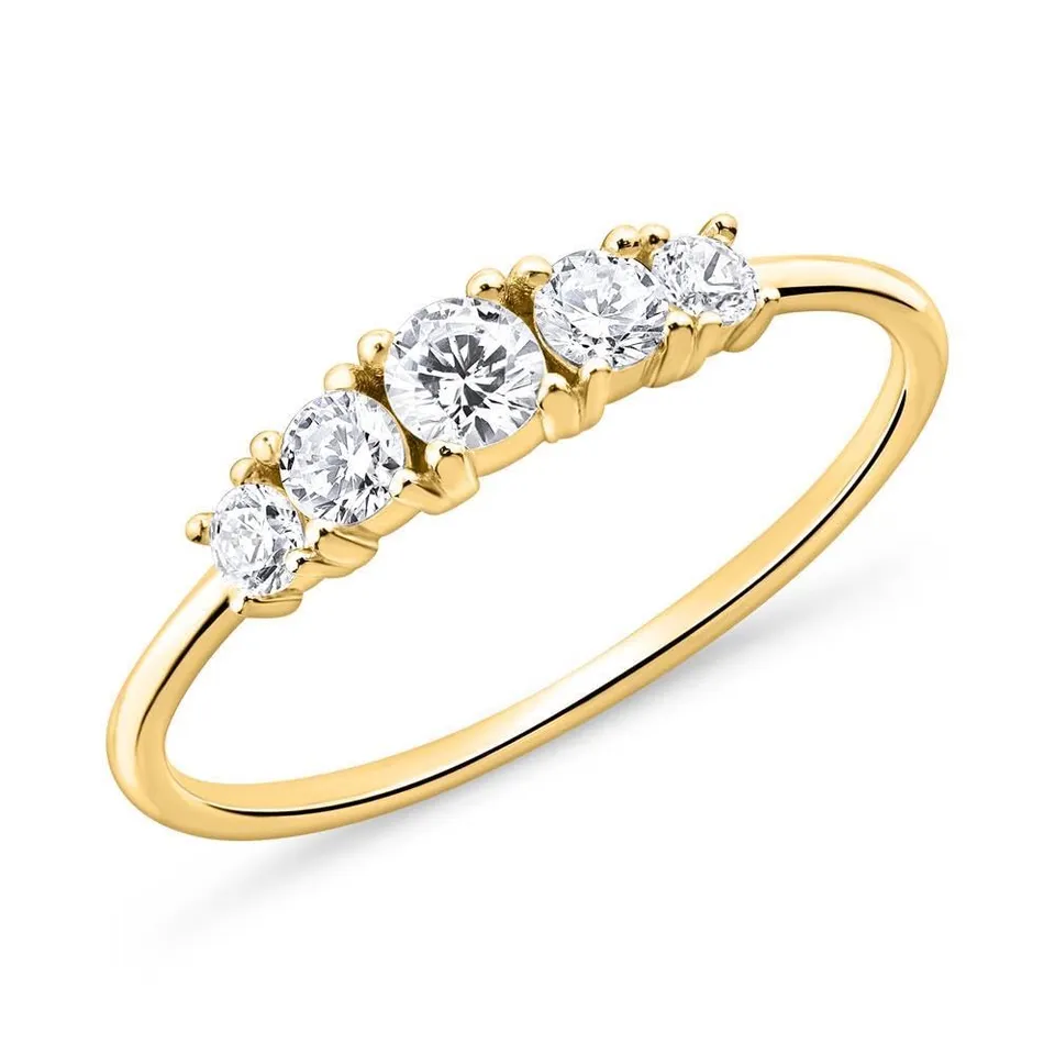JEWLIX Damenring vergoldet Sterlingsilber Zirkonia