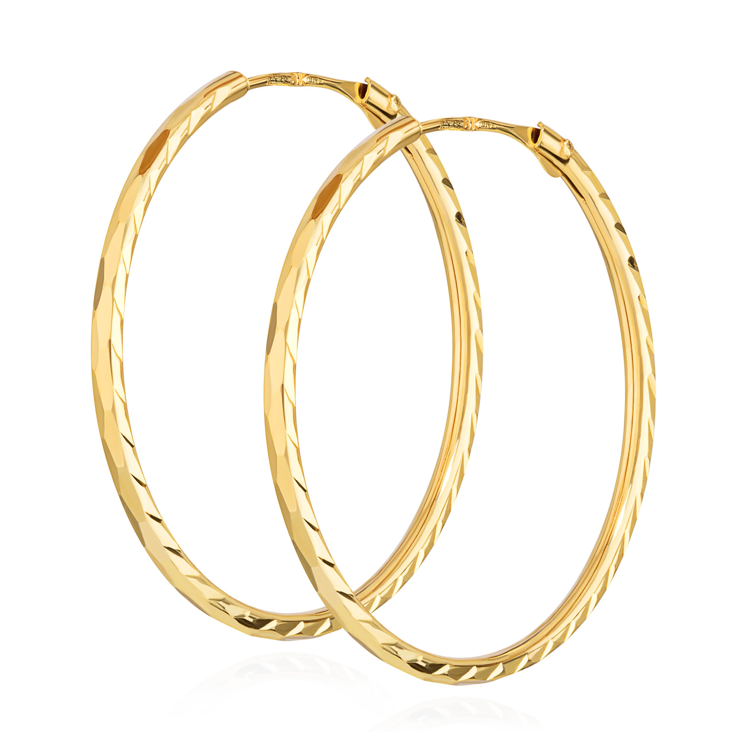 NKlaus Paar Creolen 333 Gelbgold Ohrringe 1,1 mm Gelbgold