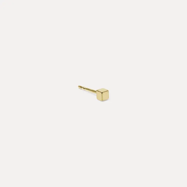 Stilnest Cube Ohrstecker Single 585 Gold Würfel
