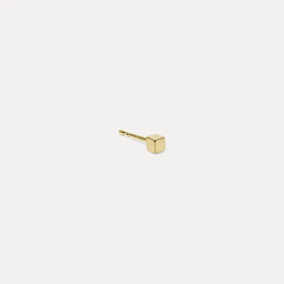 Stilnest Cube Ohrstecker Single 585 Gold Würfel
