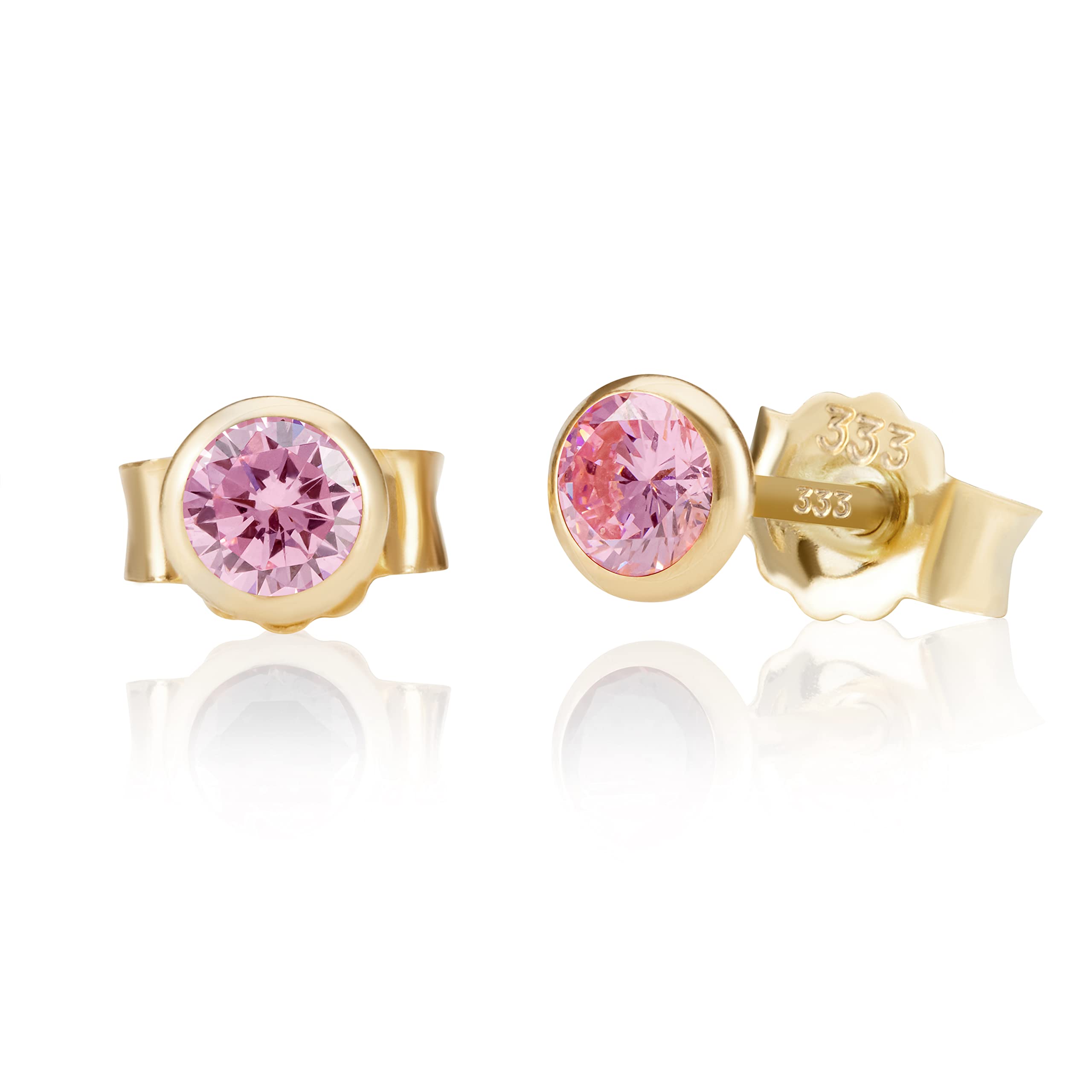 NKlaus JEWELLERY Ohrstecker Gelbgold Amethyst 5mm
