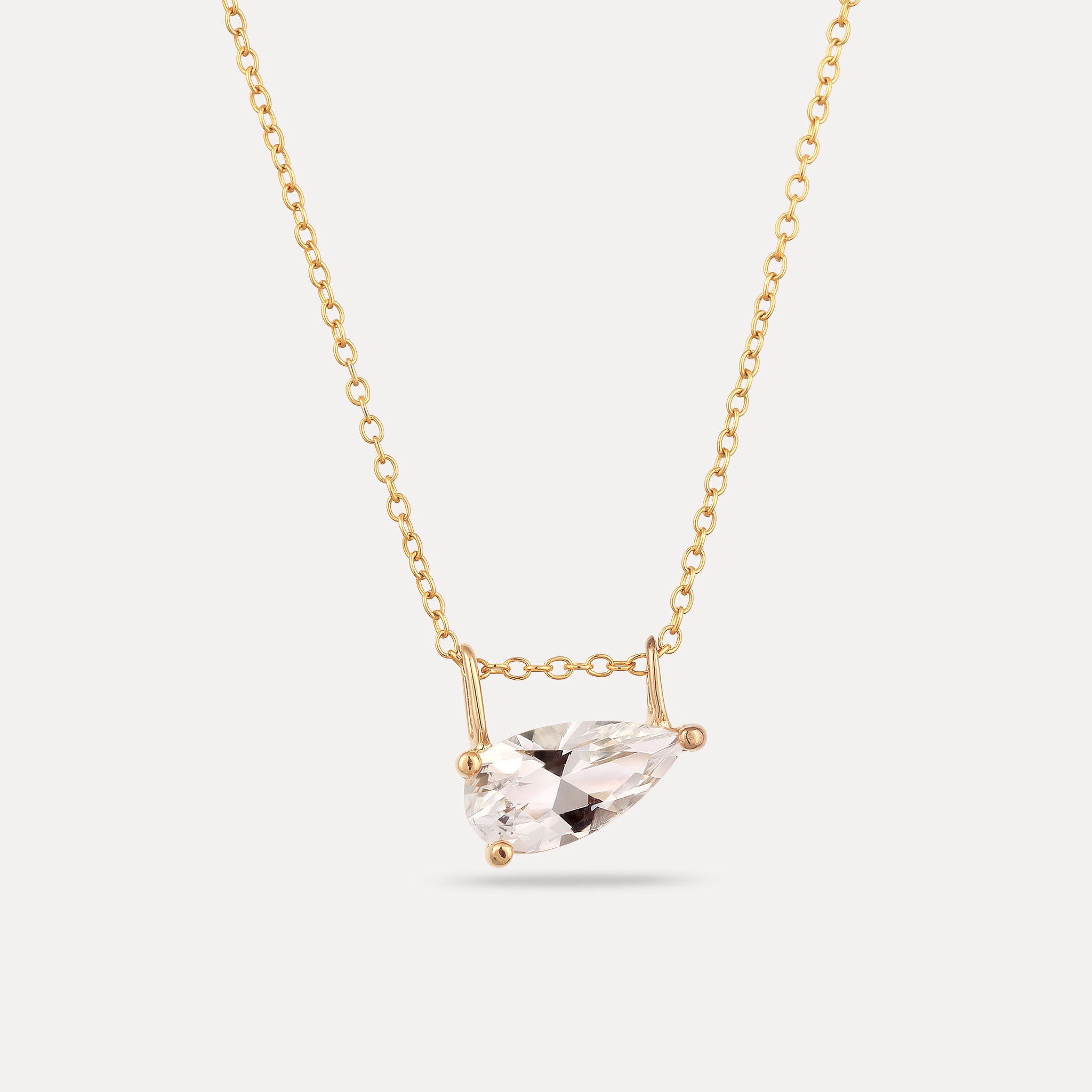 Stilnest Beryll Balance Drop Anhänger 24k Gold Vermeil