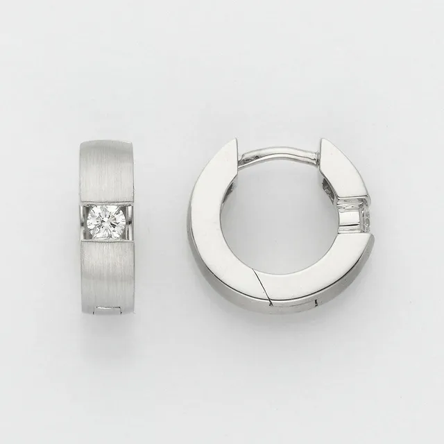 Eugen Rühle Ohrschmuck Creolen Brillanten 0,13ct Weißgold