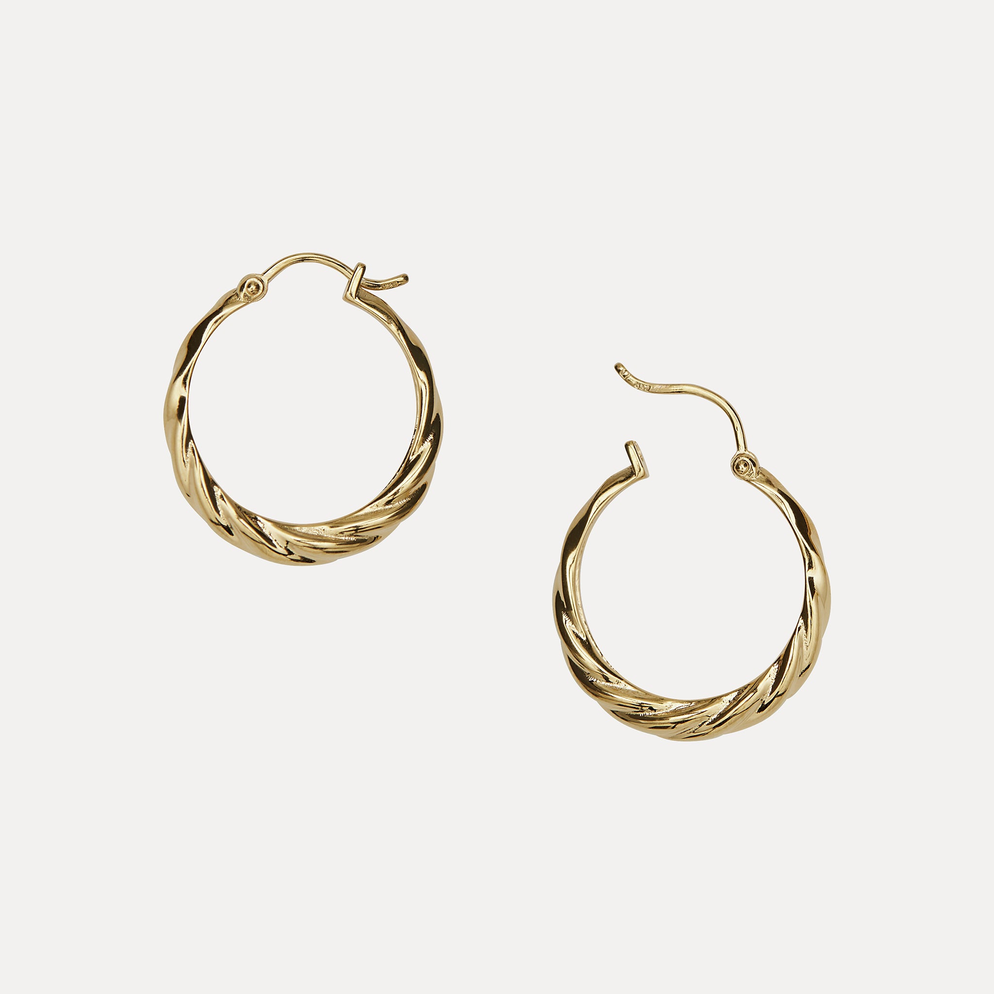 Stilnest Nest Creolen Ohrringe 585 Gold 14k Massivgold