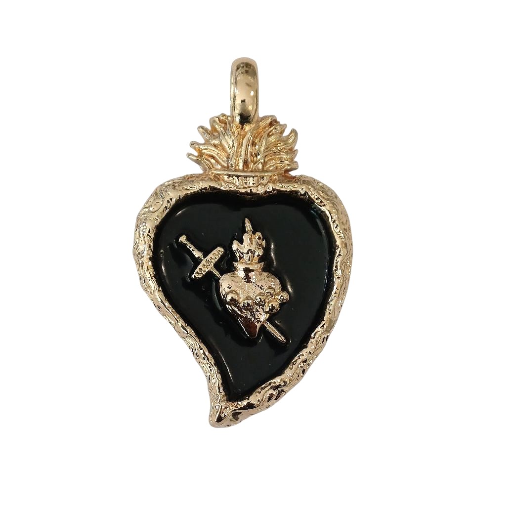 Alevá Bijoux Cuore Sacro Anhänger Gold 7,2 cm