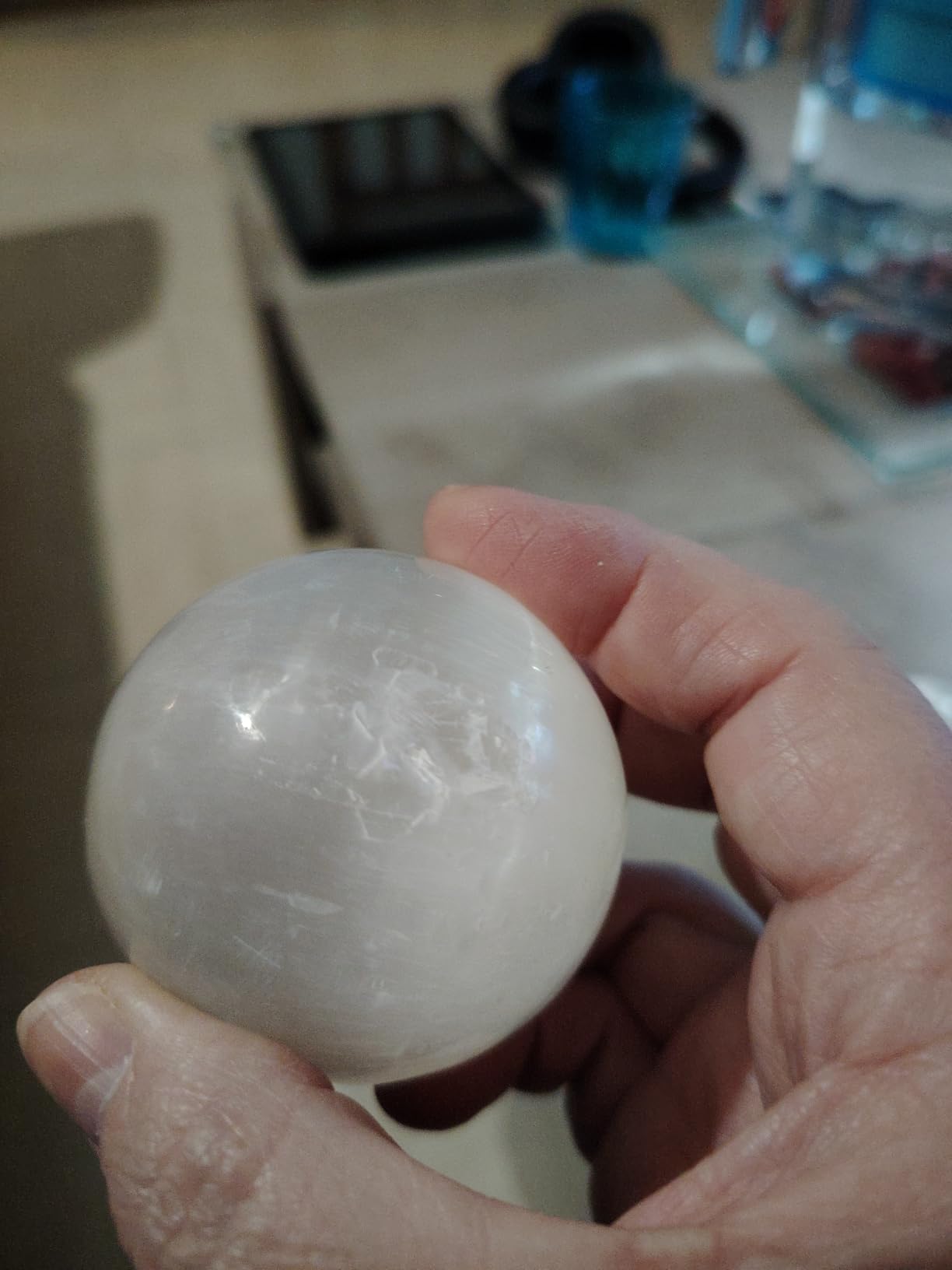 NKlaus Healing Crystals Selenit Kugel 5-6 cm Heilstein 1 Stück