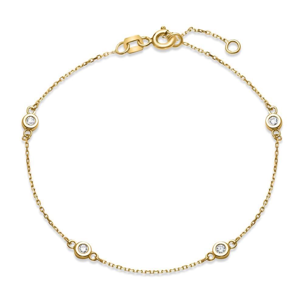 JEWLIX ID-Armbänder Damenarmband 375 Gold Zirkonia