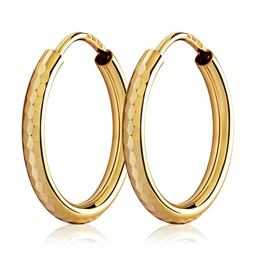 NKlaus JEWELLERY Creolen Gelbgold 333 Ohrringe 15 mm 2 mm