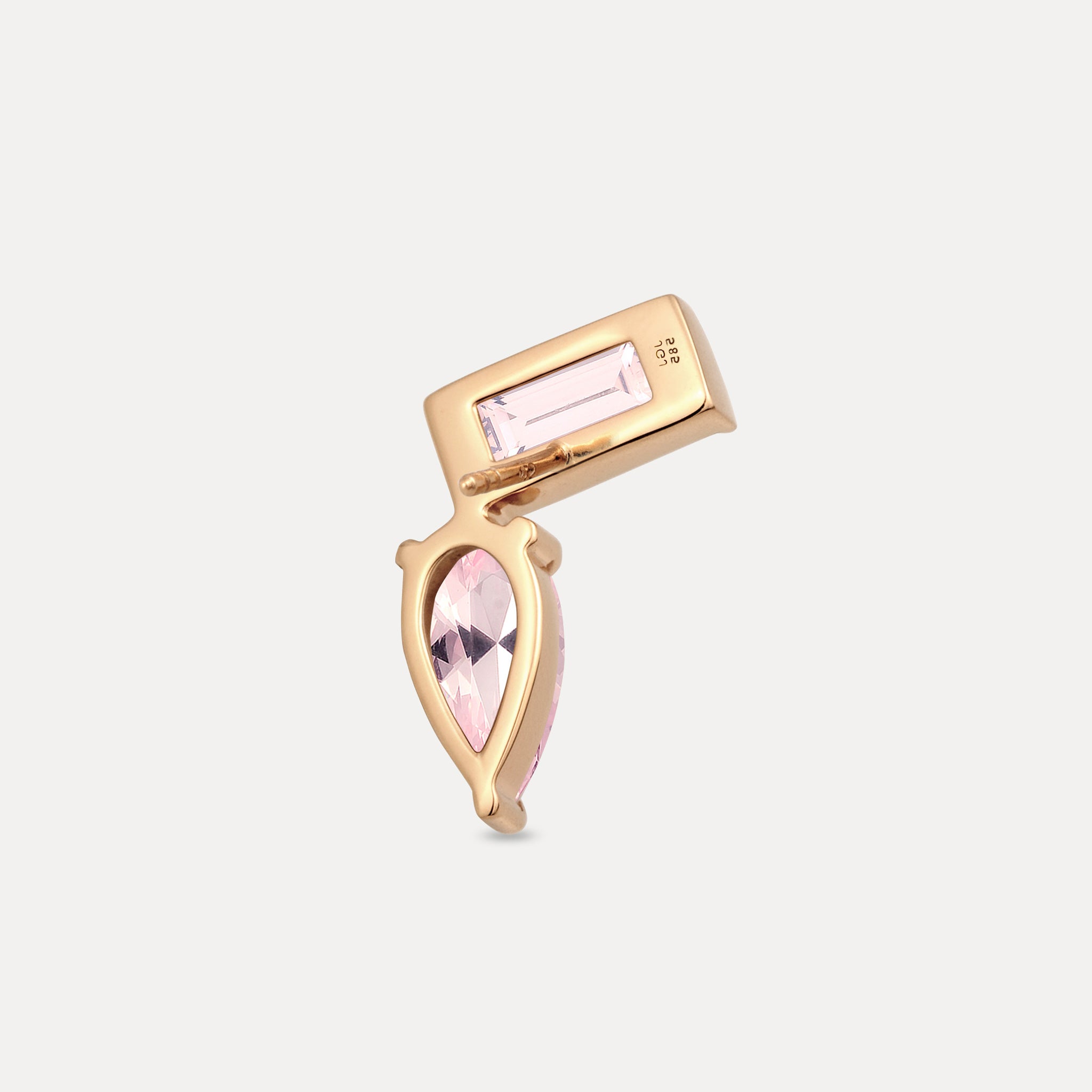 Stilnest Balance Dual Ohrstecker Rosenquarz 585 Gold