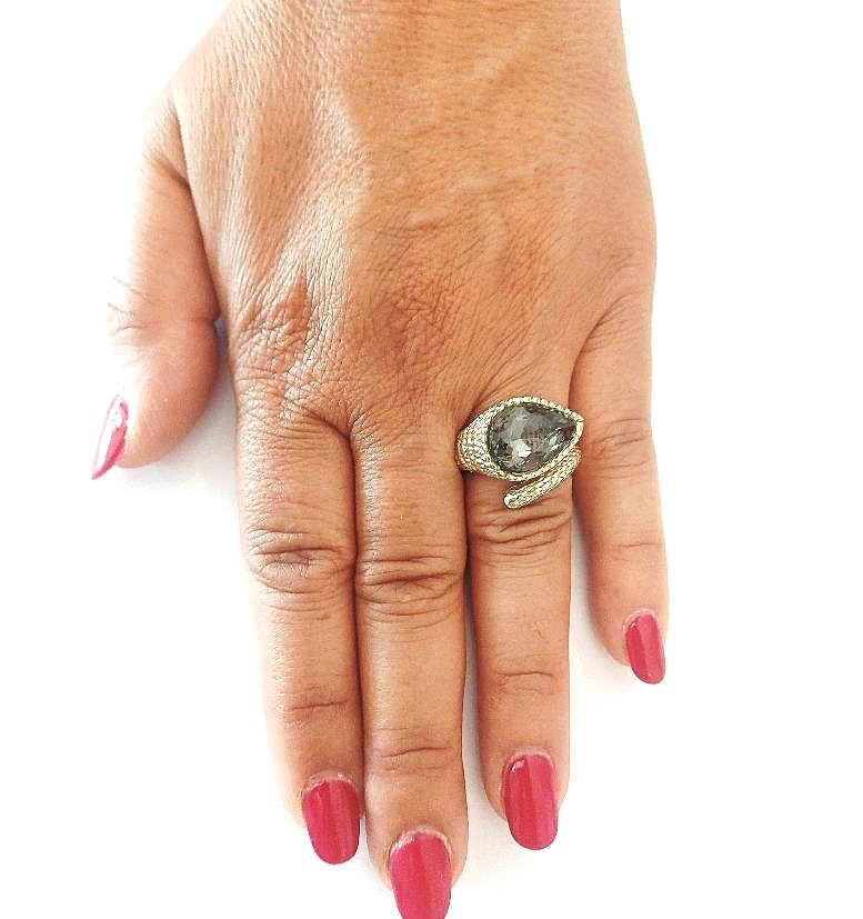 Alevá Bijoux Calypso Ring Bronze Kristall verstellbar