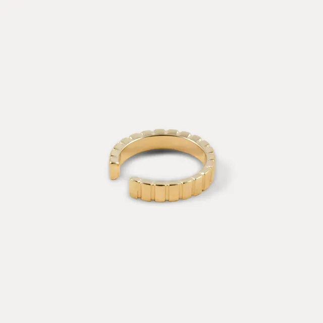 Stilnest Ridged Ear Cuff Ohrringe 24k Gold Vermeil 3 mm