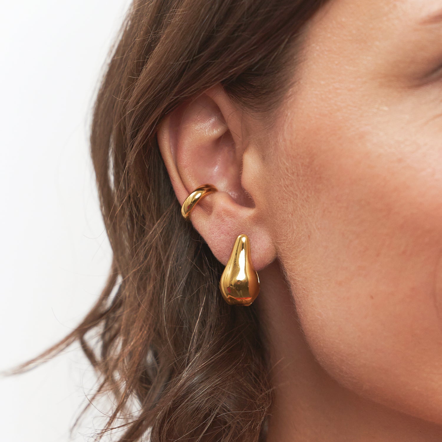 Stilnest Mom Band Ear Cuff 585 Gold 14k Massivgold