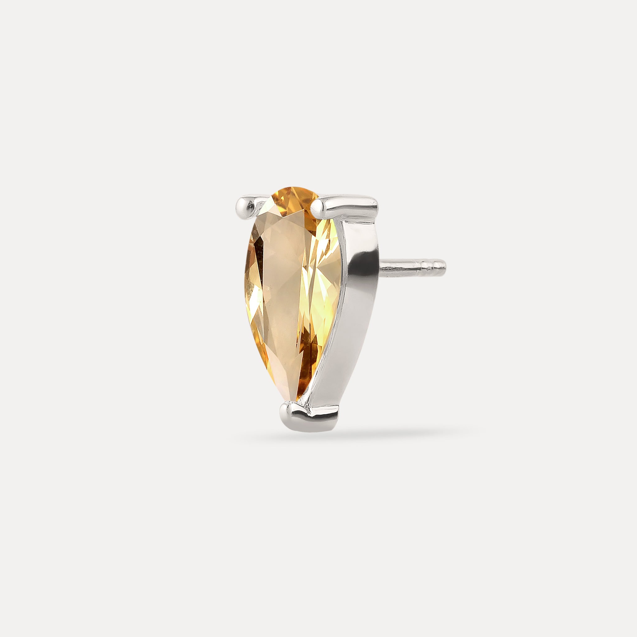 Stilnest Balance Drop Ohrstecker Citrin 24k Gold Vermeil Single