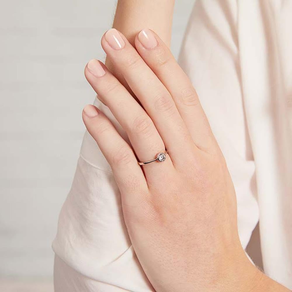 JEWLIX Solitärring Weißgold 375 Zirkonia Gr. 54