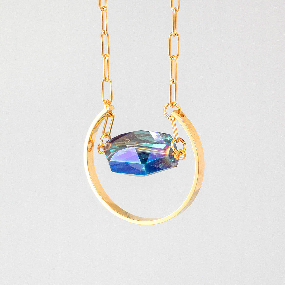 Joy by Corrine Smith Supernova Halskette Blau Kristall Gold