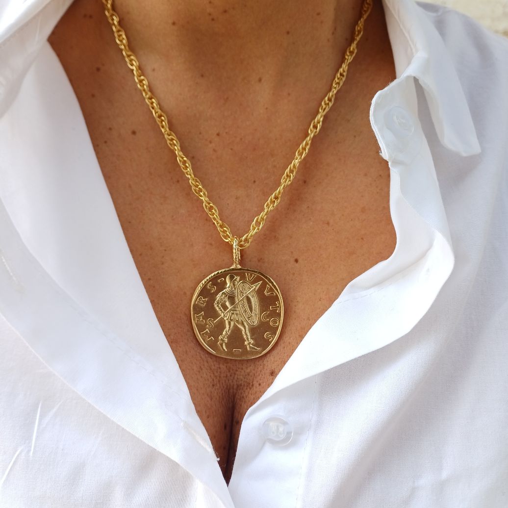 Alevá Bijoux Moneta Alexander Münz-Anhänger 18 Karat