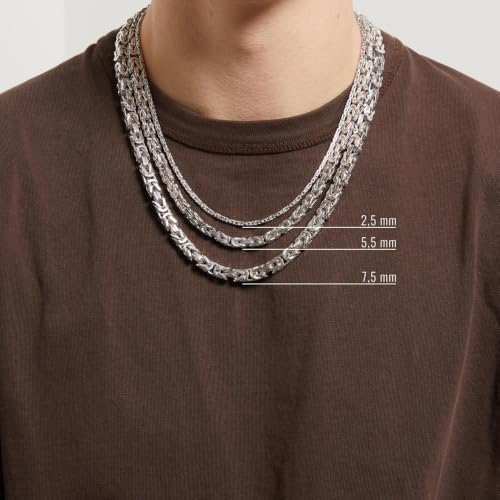 JEWLIX Königsketten Halskette Silber 60 cm 2,5 mm rhodiniert