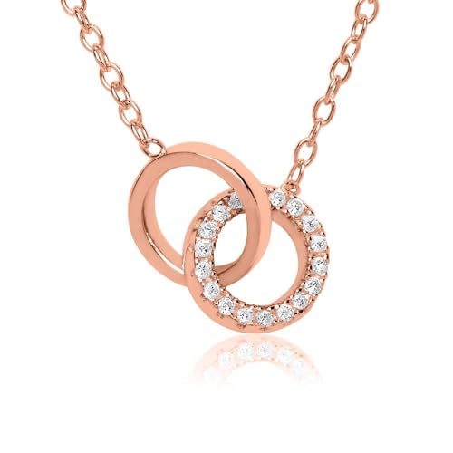 JEWLIX Kette SN0350 rosévergoldet Kreis Zirkonia
