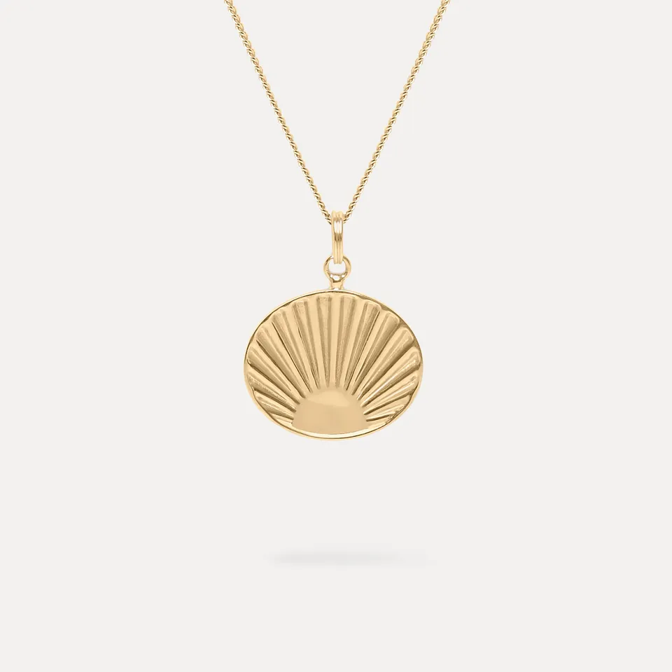 Stilnest Solar Halskette 585 Gold 45 cm 14k Massivgold