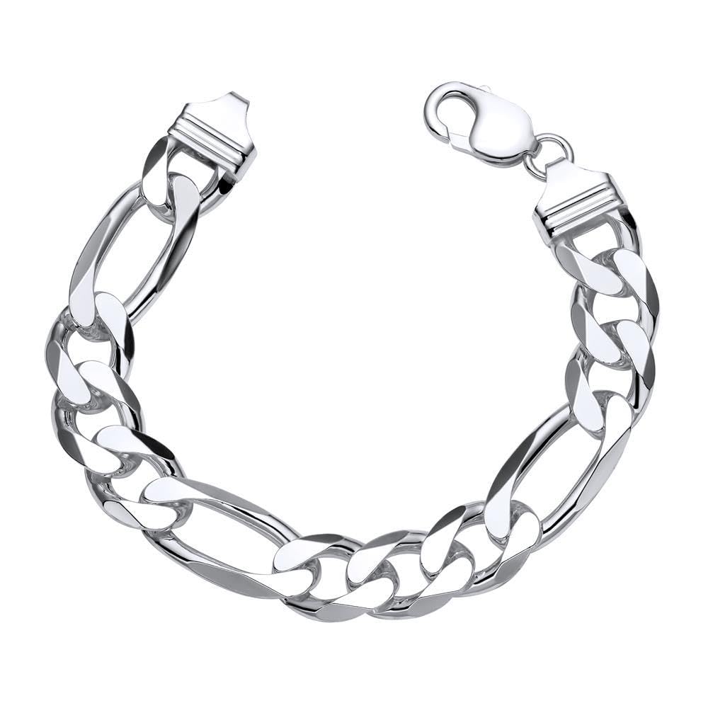 JEWLIX Panzerarmbänder FA0130 Figaroarmband Silber 21 cm 13 mm
