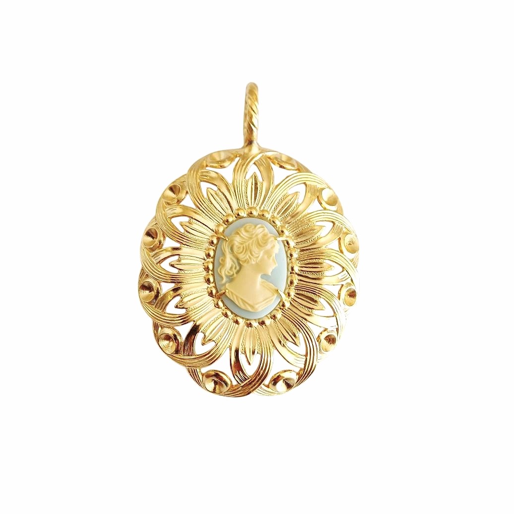 Alevá Bijoux Romeo Anhänger Gold Kamee 5 cm