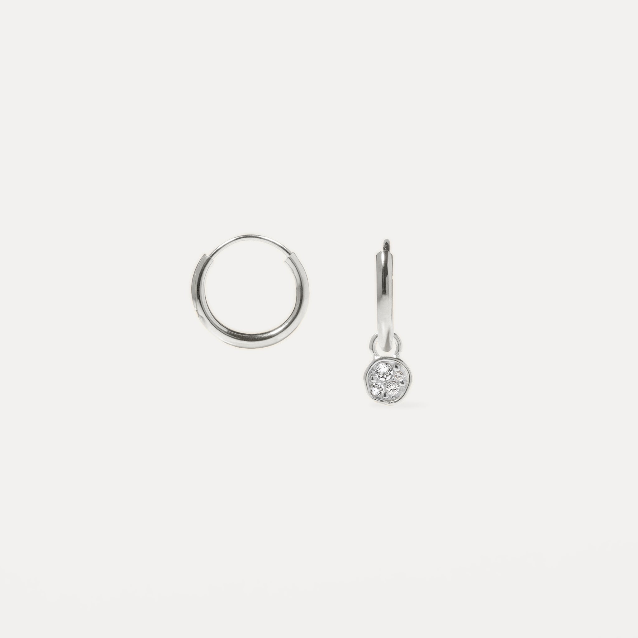 Stilnest Belong Pavé Creolen Ohrringe 24k Gold Vermeil Kristall