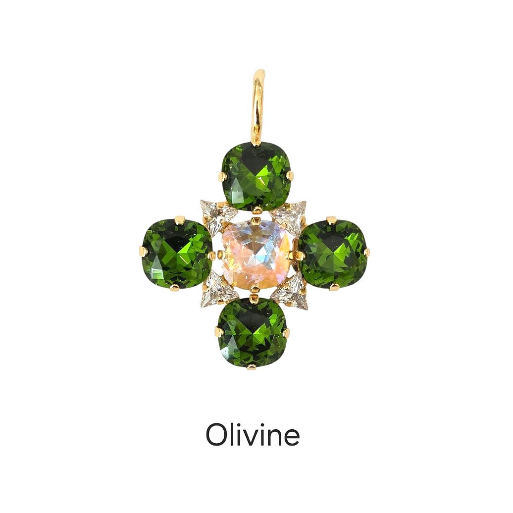 Alevá Bijoux Flower Anhänger Gold 4 cm Kristall Zirkon