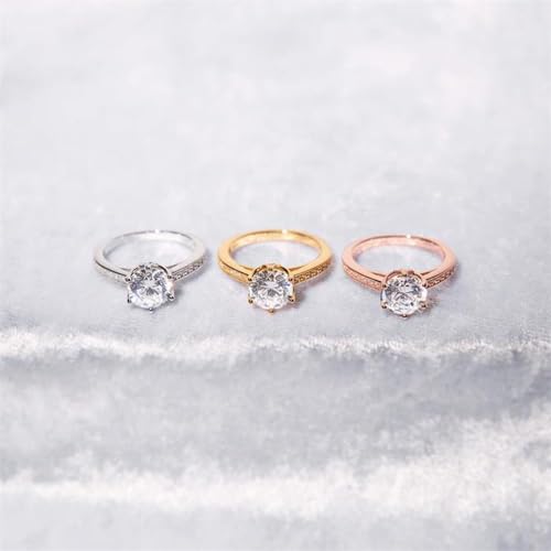JEWLIX Verlobungsring 925 Silber Roségold Zirkonia Größe 56