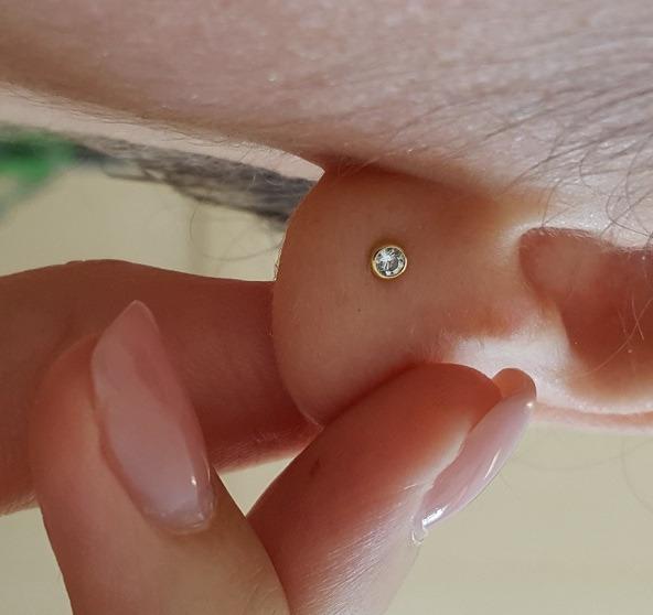 NKlaus Jewellery Ohrstecker 333 Gelbgold 3mm Weiß Paar