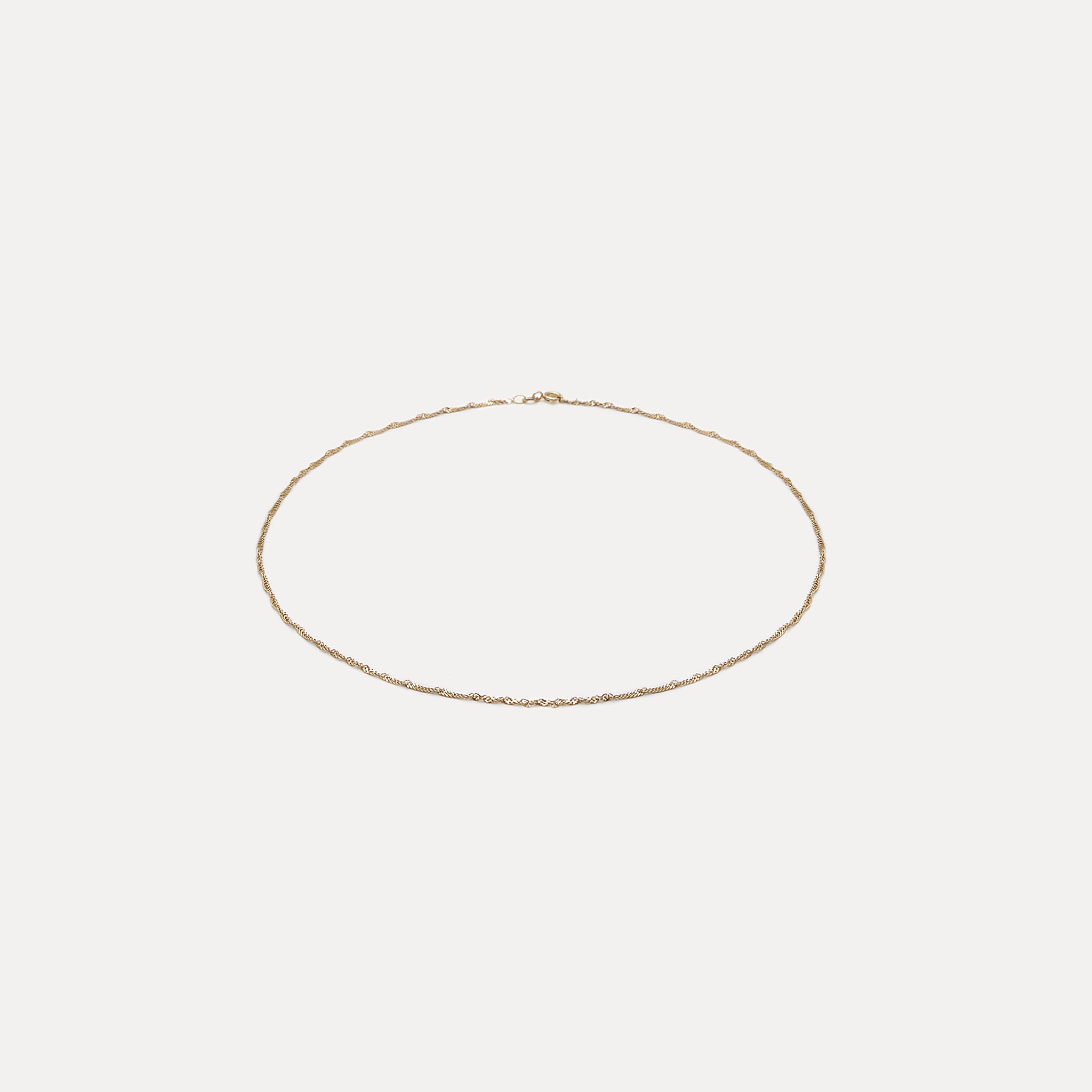 Stilnest Singapore Halskette 585 Gold 14k Massivgold 45cm