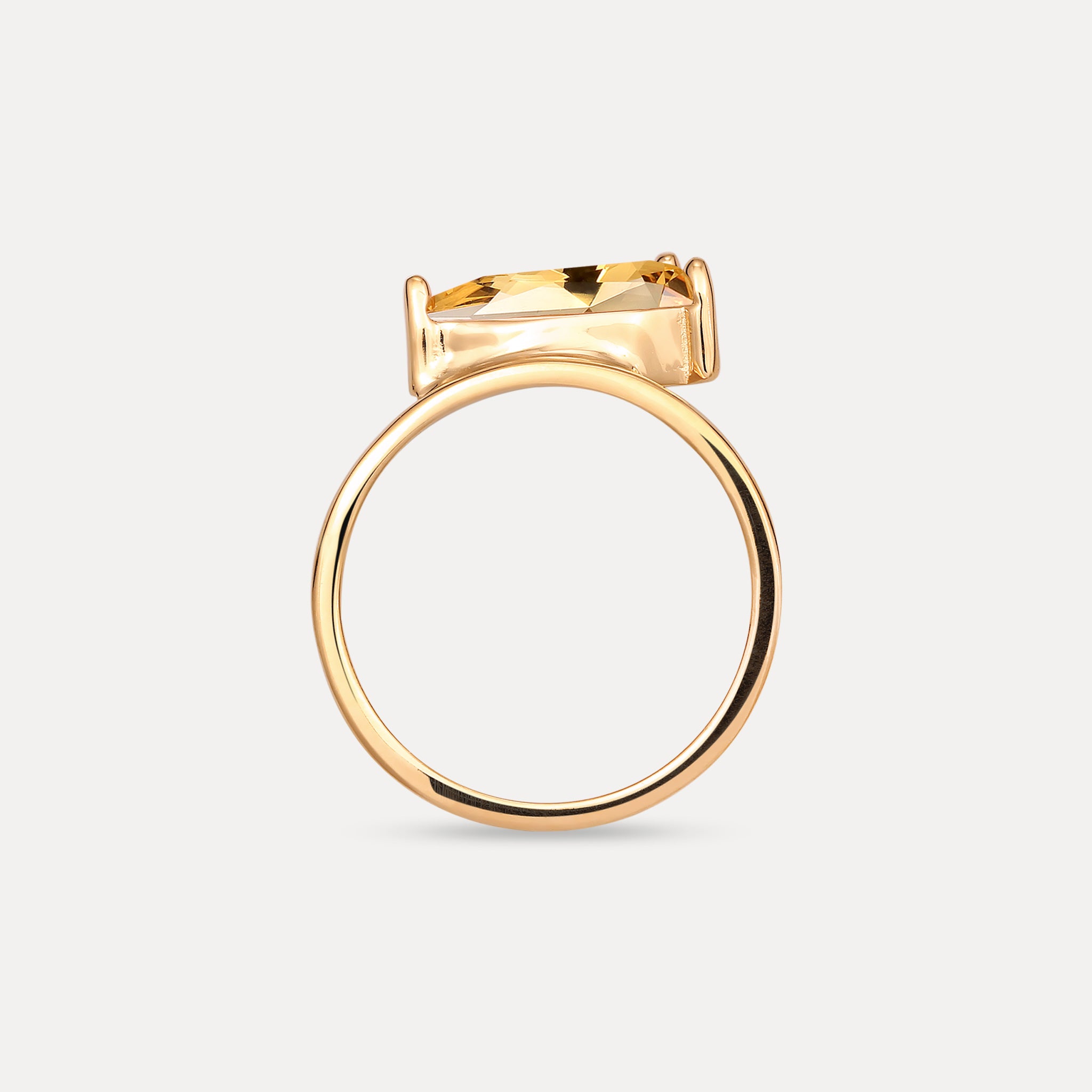 Stilnest Balance Drop Ring Citrin Gold Vermeil Gr.54