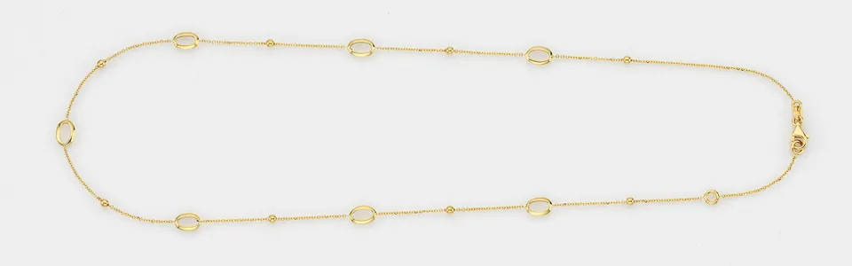 Eugen Rühle Collier mit Kugeln 585 Gelbgold Halskette