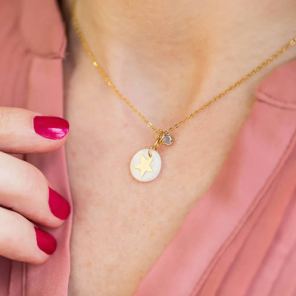 Joy by Corrine Smith Mother of Pearl Star Halskette Gold Perlmutt