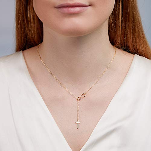 JEWLIX Infinity Kreuz Y-Kette 925 Silber Anhänger
