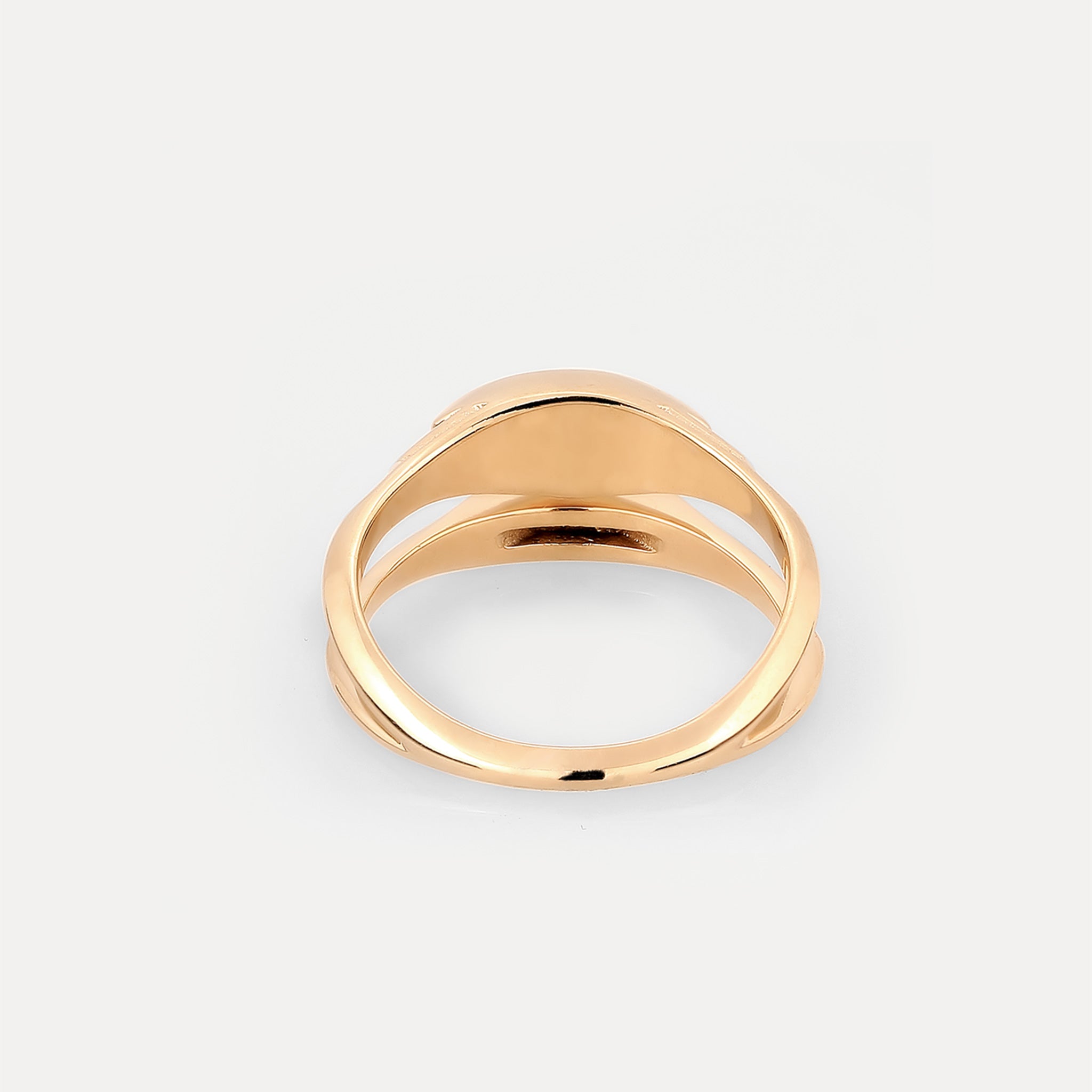 Stilnest Engravable Double Ring Gold Vermeil Siegelring Gr 52